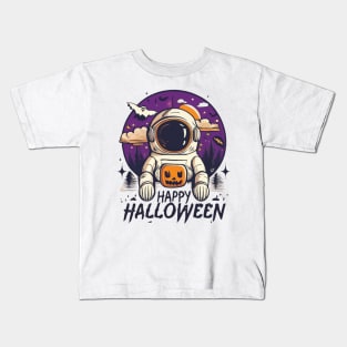 Happy Halloween Pumpkin Astronaut Lovers Kids T-Shirt